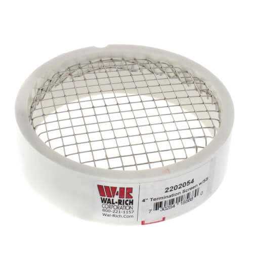 Wal-rich 2202052 3 inch PVC Termination Vent with SS Screen - Zenithce