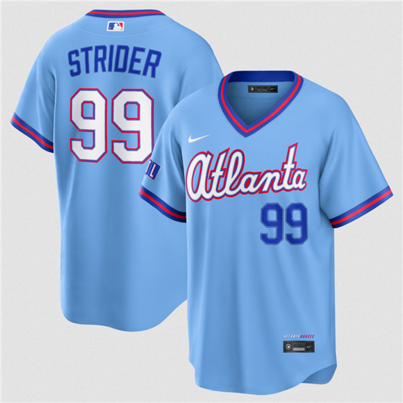 Atlanta Braves #99 Spencer Strider Powder Blue 2026 City Connect Stadium Stitched Jersey - Zenithce