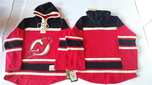 Devils Blank Red Sawyer Hooded Sweatshirt Stitched Jersey - Zenithce