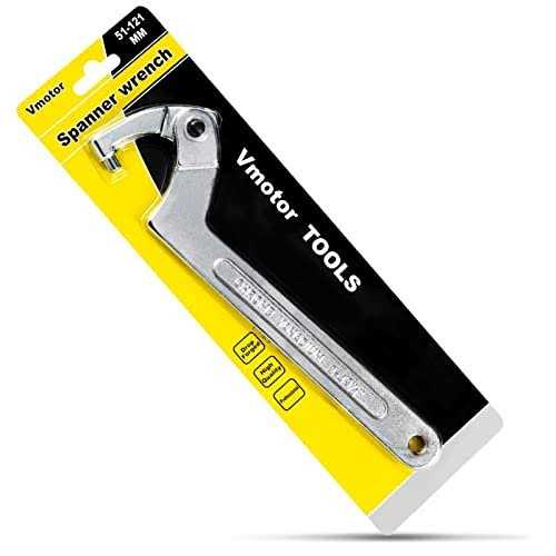 Vmotor Chrome Vanadium Adjustable C Spanner Hook Wrench Tool - Zenithce