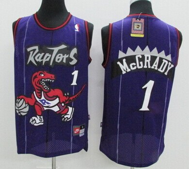 Toronto Raptors #1 Tracy McGrady Hardwood Classic Purple Swingman Jersey - Zenithce