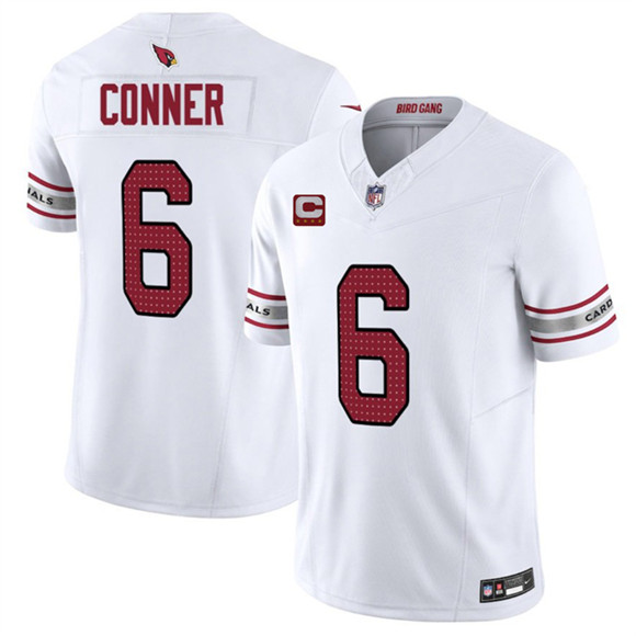 Arizona Cardinals #6 James Conner White 2025 F.U.S.E. With 4-Star C Patch Vapor Untouchable Limited Stitched Jersey - Zenithce