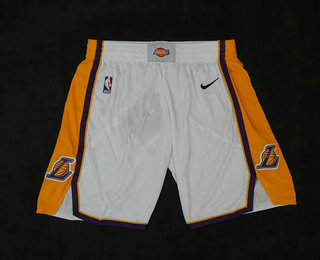 Los Angeles Lakers White 2017-2018 Swingman Stitched Shorts - Zenithce
