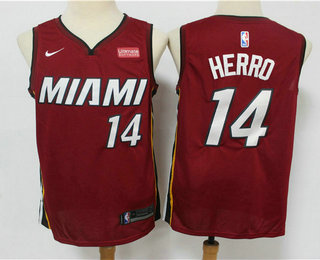 Miami Heat #14 Tyler Herro Red 2019 Swingman Stitched Jersey With The Sponsor Logo - Zenithce