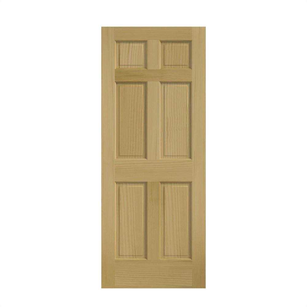 EightDoors 80 inch x 6 Panel Solid Wood Core Door - Zenithce