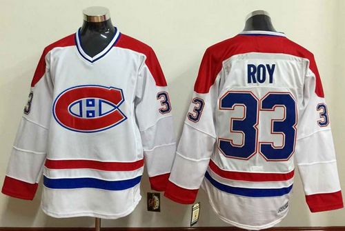 Canadiens #33 Patrick Roy White Stitched Jersey - Zenithce