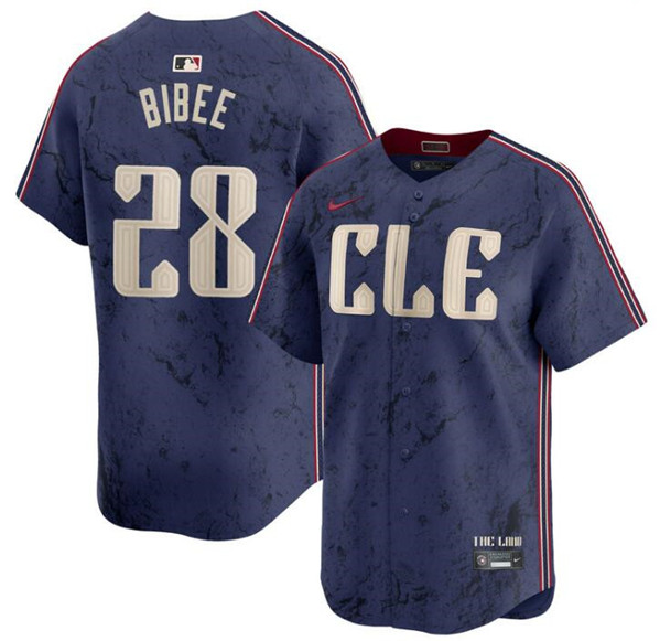 Cleveland Guardians #28 Tanner Bibee Navy 2024 City Connect Limited Stitched Jersey - Zenithce