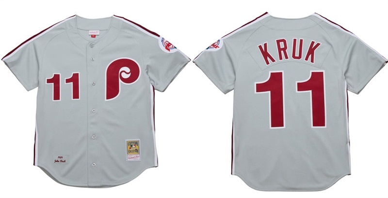 Philadelphia Phillies #11 John Kruk Grey 1989 Stitched Jersey - Zenithce