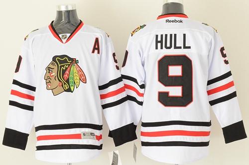 Blackhawks #9 Bobby Hull White Stitched Jersey - Zenithce