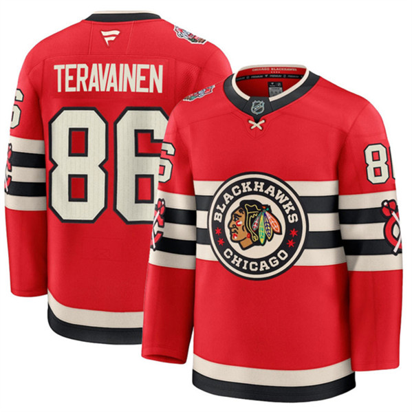 Chicago Blackhawks #86 Teuvo Teravainen Red 2024-25 Winter Classic Stitched Jersey - Zenithce
