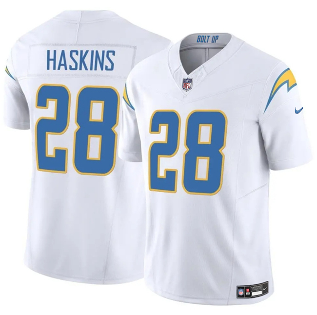 Los Angeles Chargers #28 Hassan Haskins White 2024 F.U.S.E. Vapor Limited Stitched Jersey - Zenithce