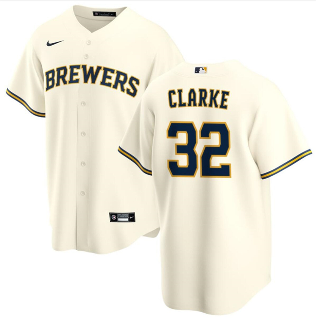 Milwaukee Brewers #32 Taylor Clarke Cream Cool Base Stitched Jersey - Zenithce