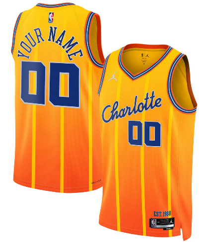 Charlotte Hornets Custom Gold 2025-26 City Edition Swingman Stitched Jersey - Zenithce