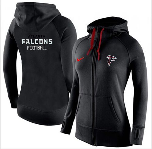 Women's Nike Atlanta Falcons Full-Zip Performance Hoodie Black - Zenithce
