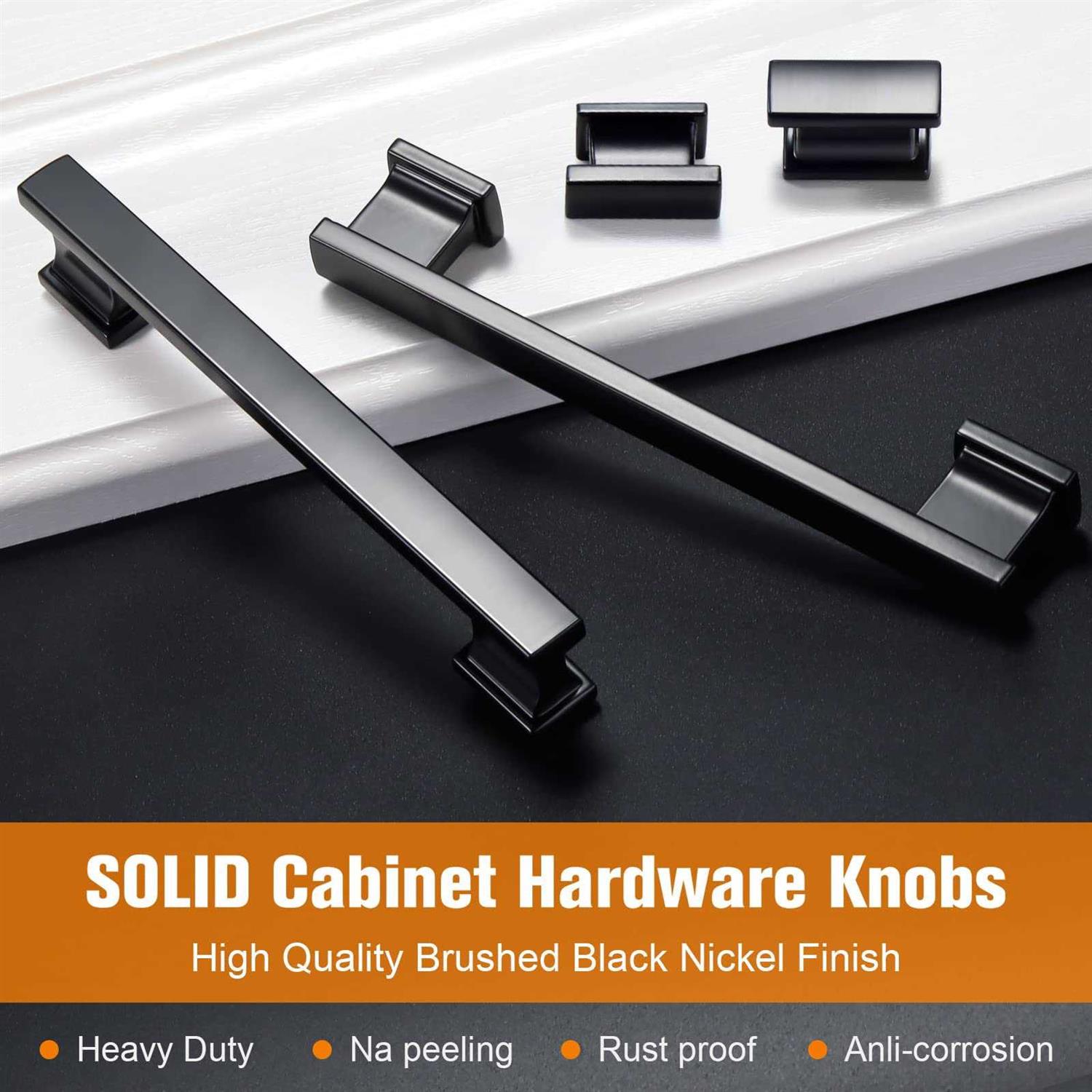 Vehcil Square Matte Black Cabinet Knobs Black Drawer Dresser Knobs Cabinet Handles for Cupboard Closet Bathroom Kitchen Cabinet Hardware - Zenithce