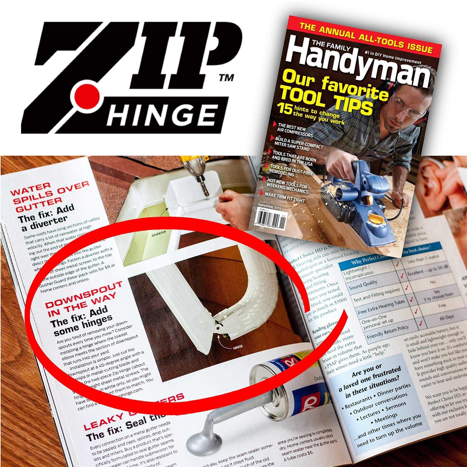 Zip Hinge Plus Made in The USA Gutter Extension Hinges - Zenithce