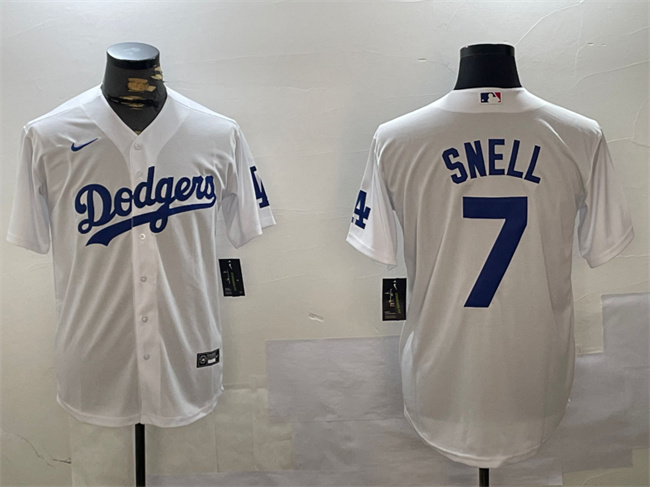 Los Angeles Dodgers #7 Blake Snell White Cool Base Stitched Jersey - Zenithce