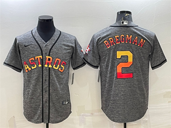 Houston Astros #2 Alex Bregman Gray Cool Base Stitched Baseball Jersey - Zenithce
