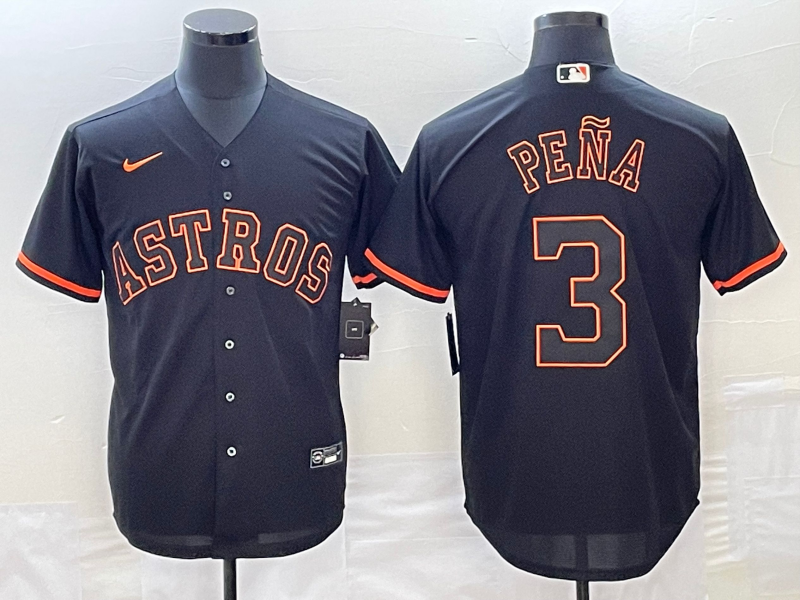 Houston Astros #3 Jeremy PeNa Black Cool Base Stitched Jersey - Zenithce
