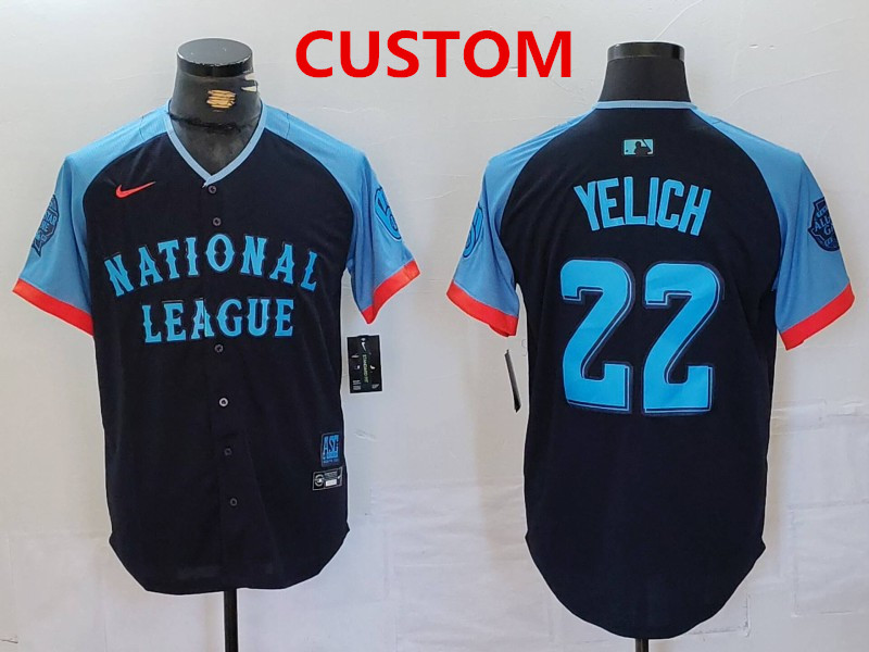 Milwaukee Brewers Custom navy 2024 all star limited stitched jersey - Zenithce