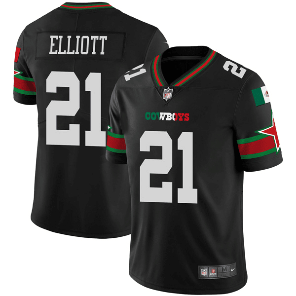 Dallas Cowboys #21 Ezekiel Elliott Black Mexico Vapor Limited Stitched Jersey - Zenithce