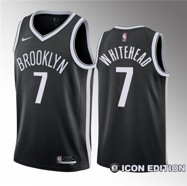 Brooklyn Nets #7 Dariq Whitehead Black 2023 Draft Icon Edition Stitched Jersey - Zenithce