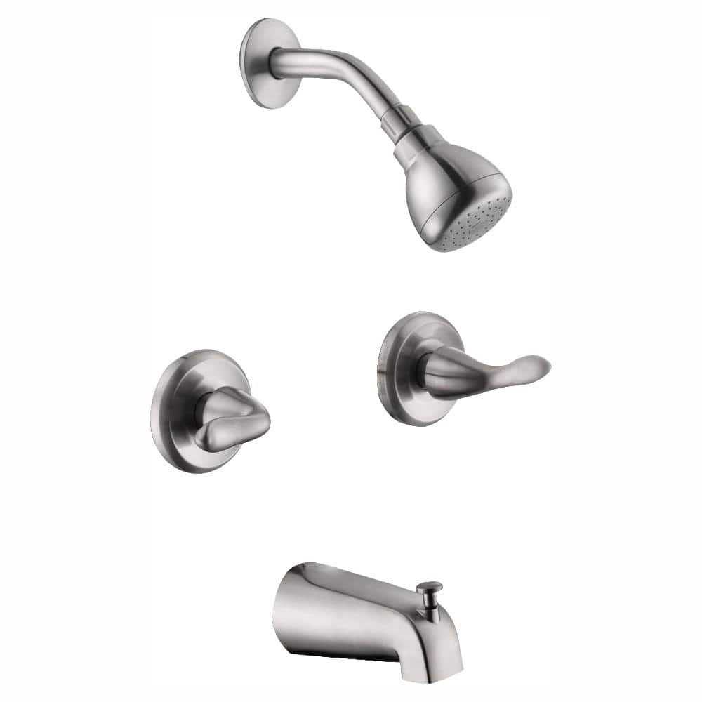 Glacier Bay Constructor 2-Handle 1-Spray Tub and Shower Faucet 1002 210 046 - Zenithce