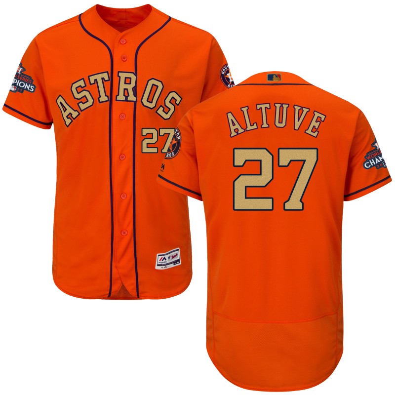 Houston Astros #27 Jose Altuve Orange 2018 Gold Program Flexbase Stitched Jersey - Zenithce