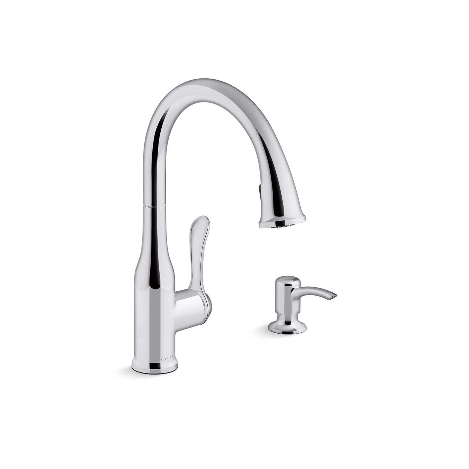 KOHLER Motif Pull-Down Kitchen Faucet with Soap/lotion Dispenser - Zenithce