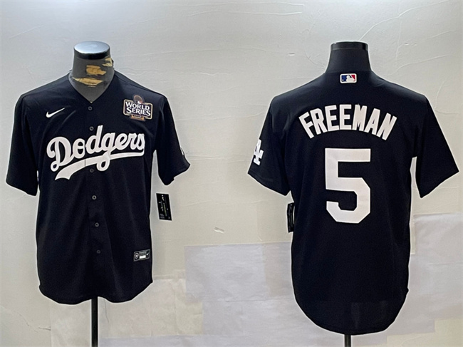 Los Angeles Dodgers #5 Freddie Freeman Black 2024 World Series Cool Base Stitched Jersey - Zenithce