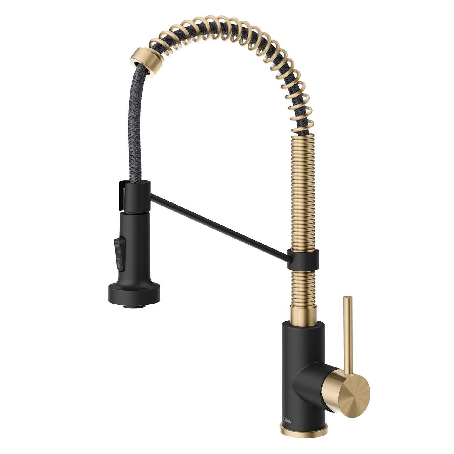 Kraus Bolden Single Handle 18-Inch Commercial Kitchen Faucet with Dual Function Pull-Down Sprayhead KPF-1610 - Zenithce