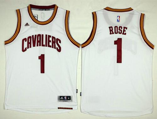 Cleveland Cavaliers #1 Derrick Rose White Home Stitched Jersey - Zenithce
