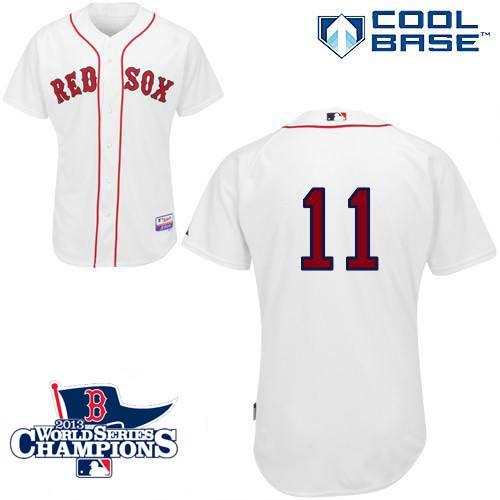 Red Sox #11 Clay Buchholz White Cool Base 2013 World Series Champions Patch Stitched Jersey - Zenithce