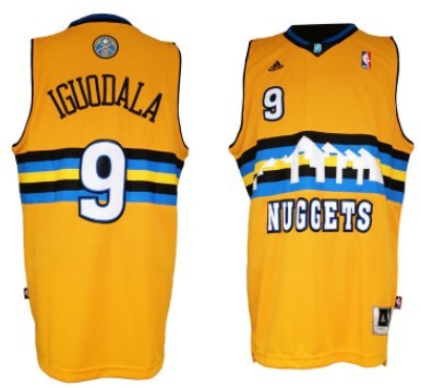 Denver Nuggets #9 Andre Iguodala Revolution 30 Swingman Yellow Jersey - Zenithce