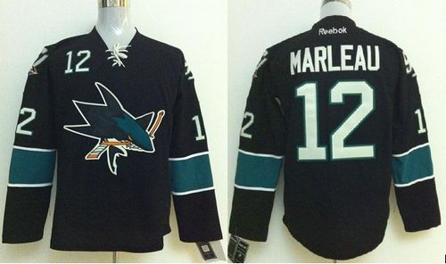 Sharks #12 Patrick Marleau Stitched Black Jersey - Zenithce