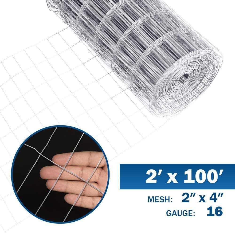 Fencer Wire 2 ft. x 50 ft. 16-Gauge Galvanized Rabbit Fence - Zenithce