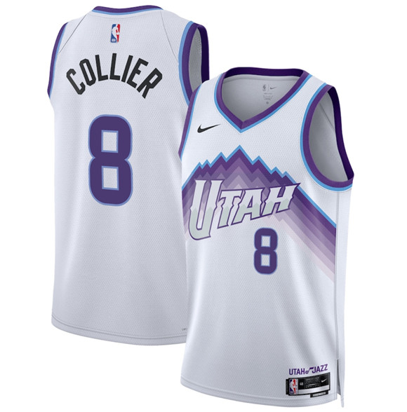 Utah Jazz #8 Isaiah Collier White 2025 Association Edition Stitched Jersey - Zenithce
