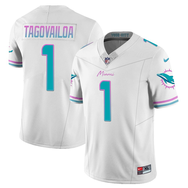 Miami Dolphins #1 Tua Tagovailoa White 2023 F.U.S.E Alternate Vapor Limited Stitched Jersey - Zenithce