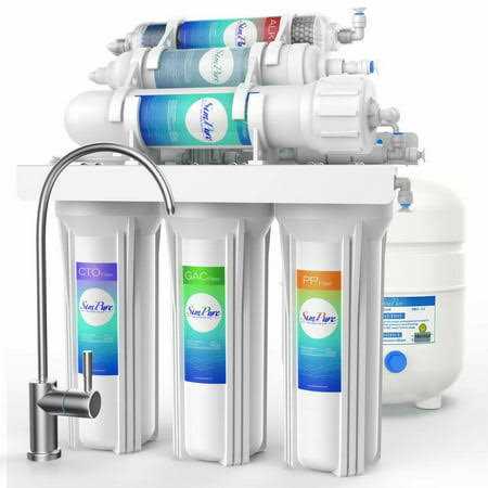 Simpure Under Sink Water Filter System 5-Stage Reverse Osmosis Filtration Kitchen Counter Faucet with Tank - Zenithce