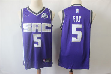 Kings 5 De'Aaron Fox Purple Swingman Jersey - Zenithce