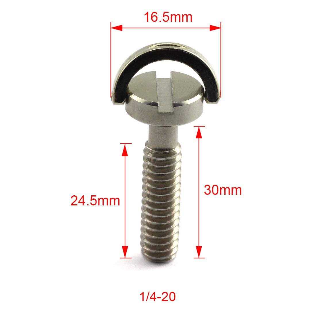 HJ Garden 2pcs 1/4-20 Thread D-Ring Stainless Steel Camera Fixing Screws for Camera Tripod Monopod QR Plate,D Shaft Quick Release Plate Mounting - Zenithce
