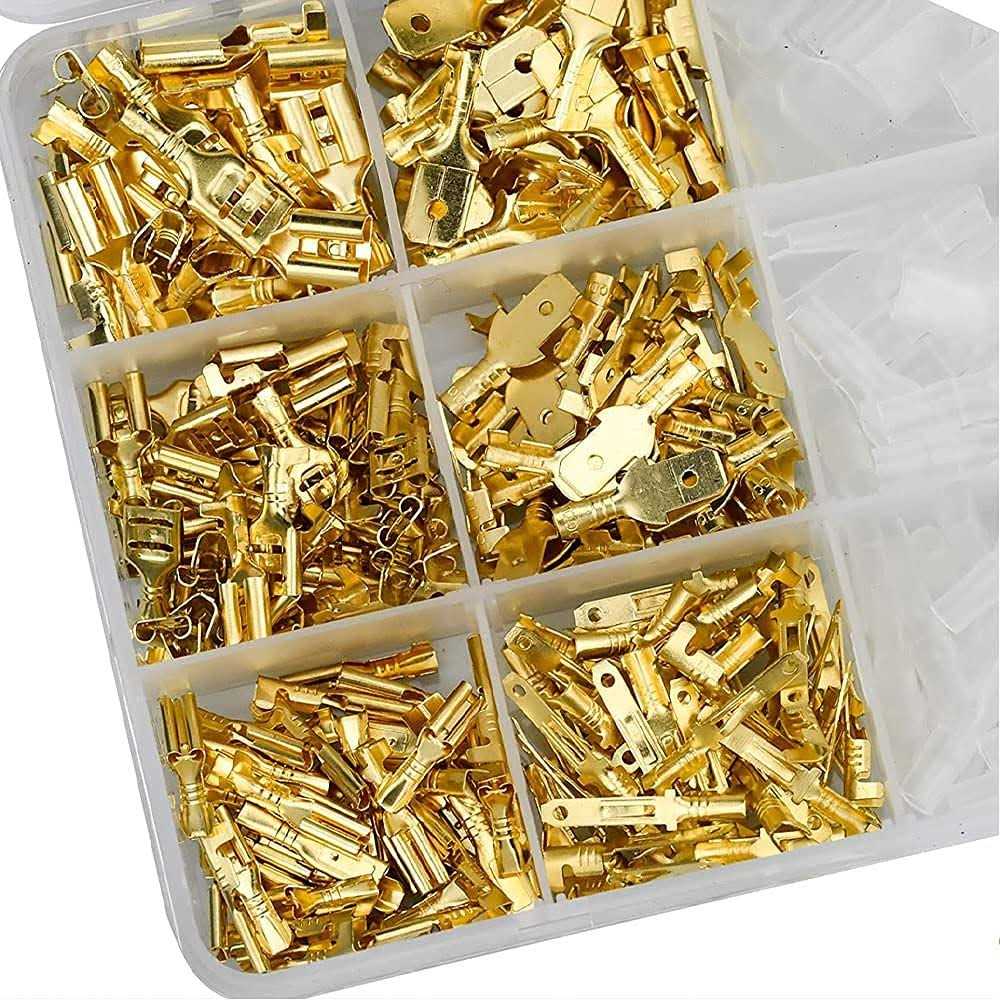 MMOBIEL 170 Pcs Assortment Copper Battery Cable Ends Heavy Duty Wire Lugs AWG4 - Zenithce
