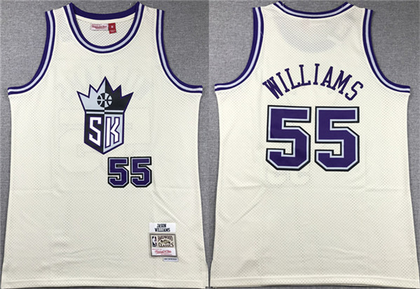 Sacramento Kings #55 Jason Williams White Throwback Stitched Jersey - Zenithce