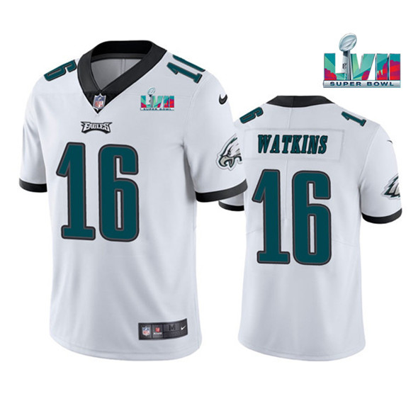 Philadelphia Eagles #16 Quez Watkins White Super Bowl LVII Vapor Untouchable Limited Stitched Jersey - Zenithce