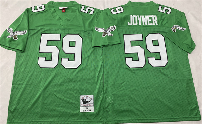 Philadelphia Eagles #59 Seth Joyner Kelly Green Throwback Stitched Football Jersey - Zenithce