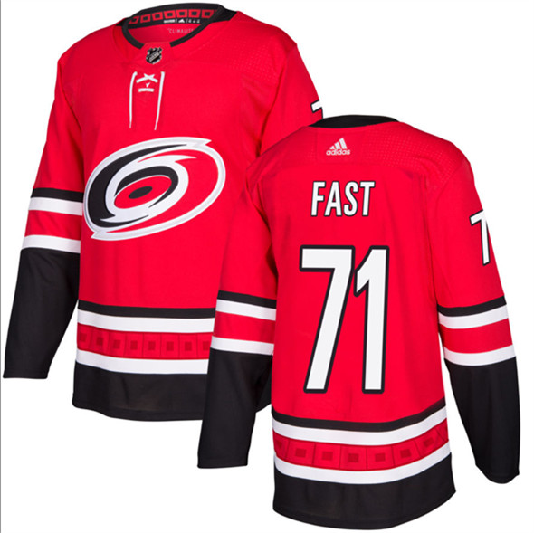 Carolina Hurricanes #71 Jesper Fast Red Stitched Jersey - Zenithce