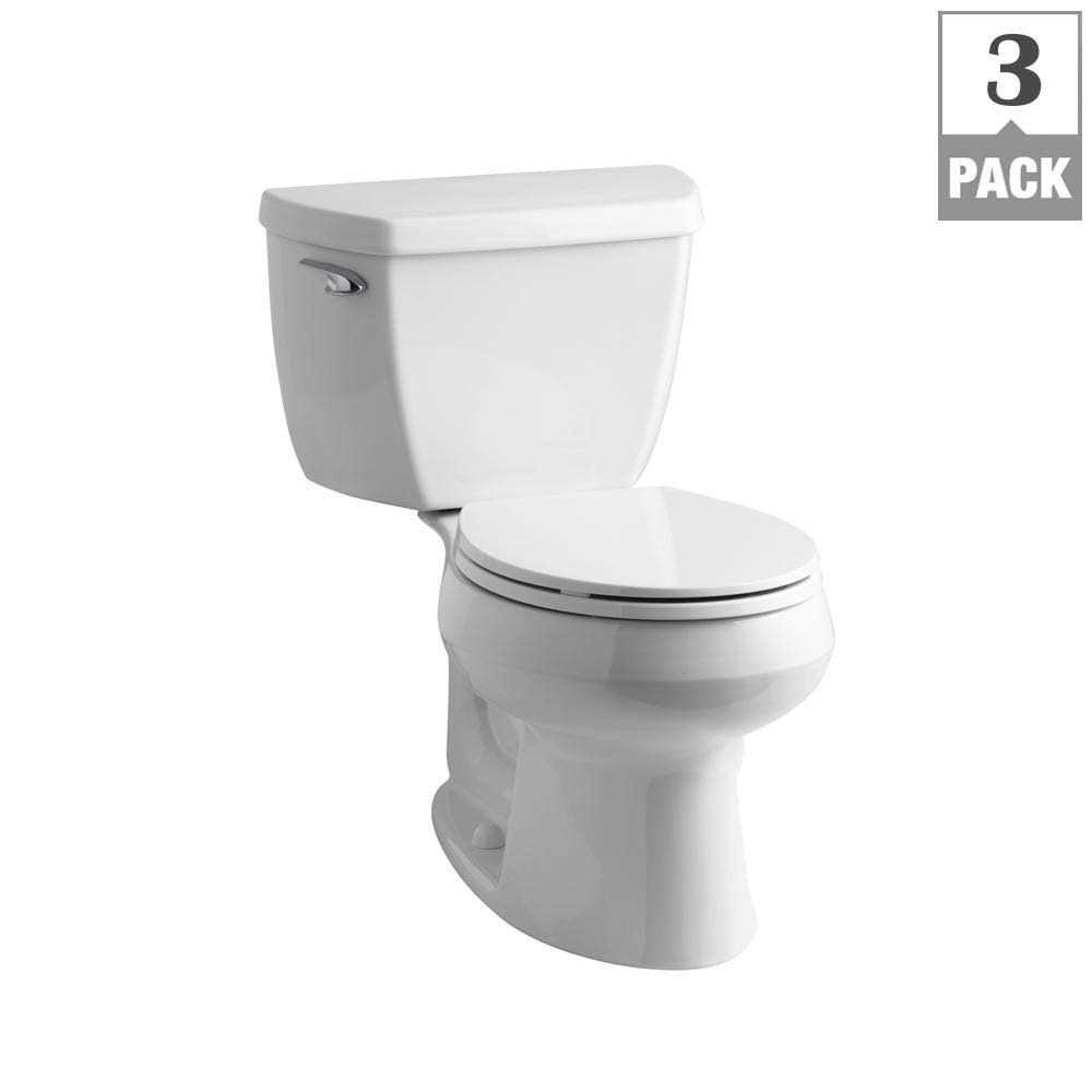 KOHLER Wellworth Classic Complete Solution 2-Piece 1.28 GPF Single Flush Round Toilet - Zenithce