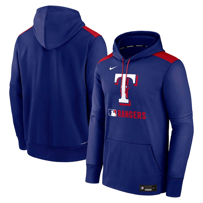 Texas Rangers Royal Collection Performance Pullover Hoodie - Zenithce