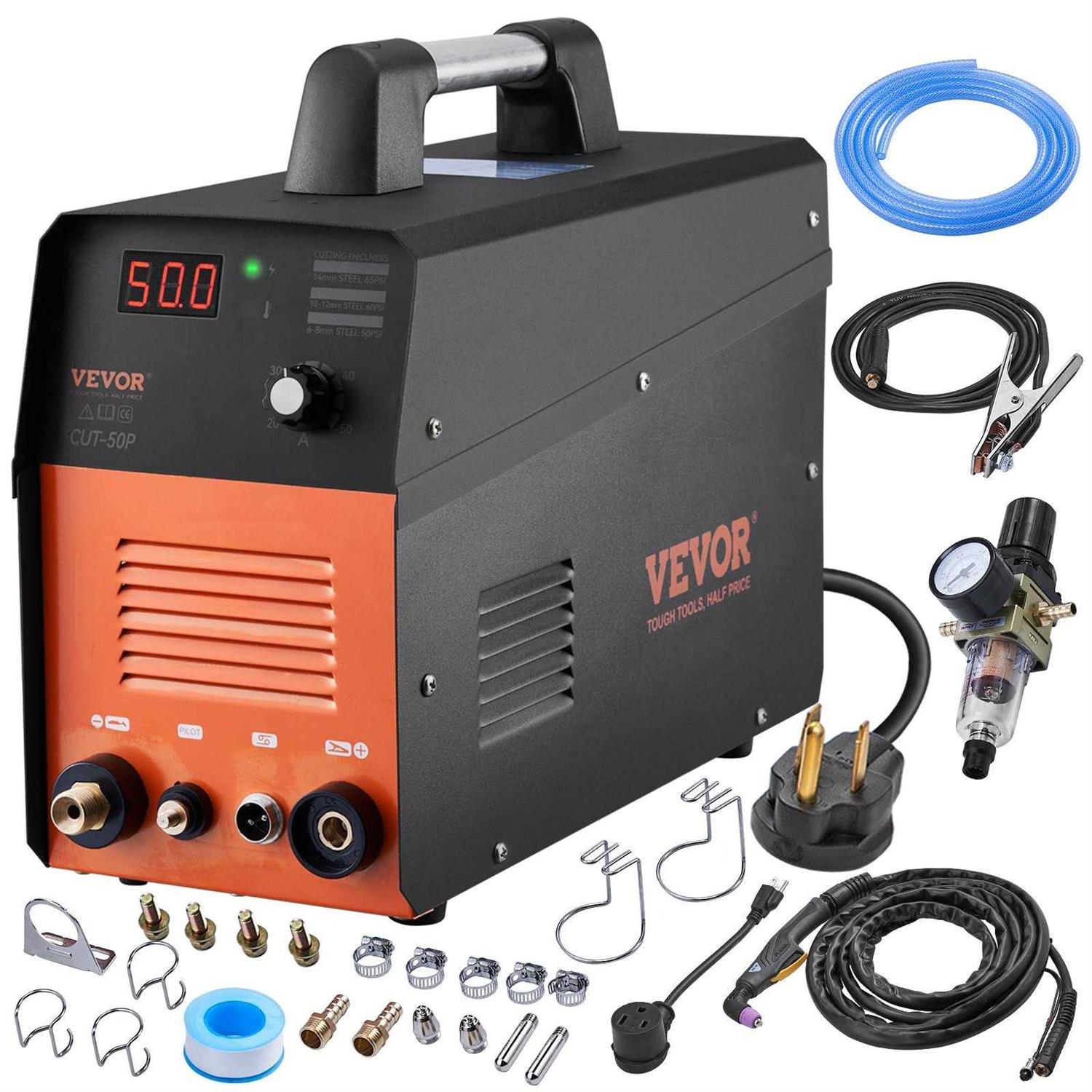 VEVOR Plasma Cutter 50Amp Air Cutting Machine with Plasma Torch 110V/220V Dual Voltage Ac Igbt Inverter Metal Cutting Equipment for 1/2 Clean Cut DLZ50A110220V95JLV5 - Zenithce