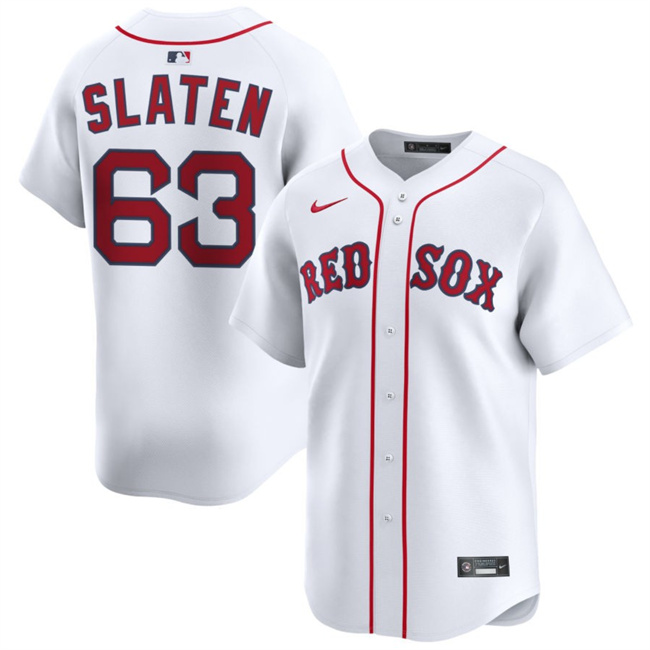Boston Red Sox #63 Justin Slaten White 2025 Home Limited Stitched Jersey - Zenithce